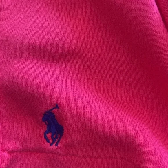 Polo Scoop Neck Long Sleeve Shirt Sz L Bright Pink 100% Cotton - Picture 7 of 7